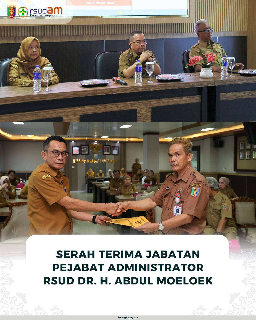 RSUDAM Lakukan Penyegaran Jabatan, Perkuat Tata Kelola dan Pelayanan Kesehatan